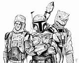 Wars Star Bounty Hunters Bossk Vader Cool Darth Moss Dave Boba Starwars Character sketch template