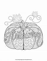 Coloring Fall Pages Printable Autumn Pumpkin Adult Adults Zentangle Color Sheets Print Choose Board Doodle sketch template