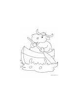Yak Coloring Boating sketch template