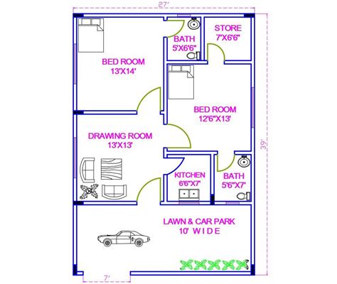 bedroom house plan cadbull