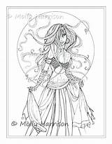 Coloring Pages Gypsy Molly Printable Belly Dancer Fantasy Bohemian Getcolorings Getdrawings Colorings sketch template