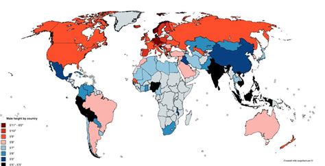 Male Height By Country 1260 X 646 Mapporn