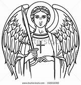Michael Archangel Clipart St Angel Shutterstock Archangels Stock Holy Color Clip Clipground Sword Vector Shirts Vectors Arch sketch template