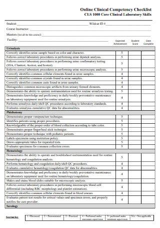 sample competency checklists   ms word