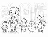 Doc Mcstuffins Coloring Friends Pages Vet Pet Kids Netart sketch template