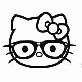 Pages Geek Coloring Kitty Nerd Hello Getdrawings Getcolorings sketch template