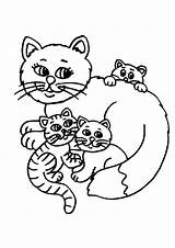 Cat Coloring Pages Cats Fat Animals Mother Baby Ausmalbilder Katze Clipart Kids Animal Babies Cute Printable Print Families Malvorlagen Kittens sketch template