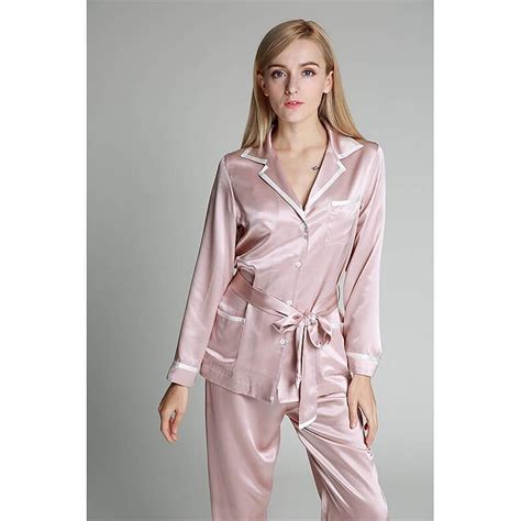 22 momme full length piping silk pajamas set silk pajamas women silk