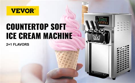 Vevor 18l H Commercial Soft Serve Ice Cream Maker 3 Flavors Ice Cream