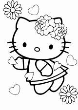 Coloring Kitty Hello Pages Valentines Valentine Printable Print Nerd Color Drawing Supercoloring Book Cartoon Anime Crafts Puzzle sketch template