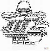 Coloring Mexican Mexico Pages Food Printable National Fiesta Color Clipart Clip Cliparts Chili Library Print Book Independence Twistynoodle Result Google sketch template