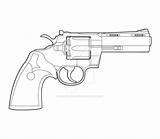 Drawing Lineart 357 Magnum Colt Revolver Gun Outline Drawings Phyton Guns Pistol Tattoo Armas Rifle Sniper Sketch Coloring Molde Frame sketch template