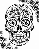 Skull Coloring Sugar Pages Adults Kids sketch template