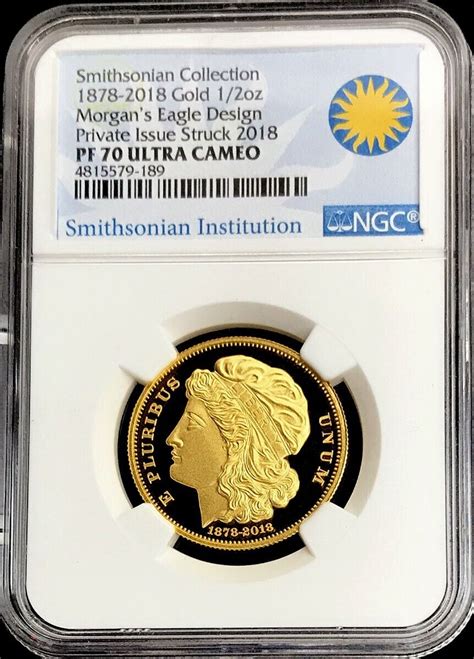 gold  oz morgans eagle pattern smithsonian coin ngc proof  uc ebay