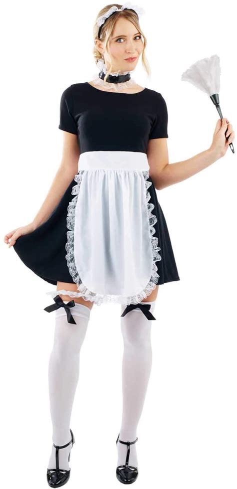 fun shack womens french maid costume adults instant cheeky servant