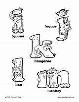 Lowercase Alphabetimals Iguana sketch template