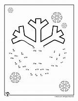 Dot Winter Dots Snowflake Pages Activity Activities Draw Connect Printable Kids Printables Print Woojr sketch template