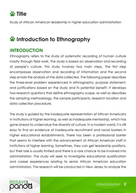 ethnography paper outline   tips  writing