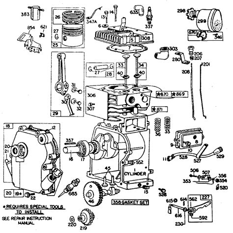 briggs stratton briggs stratton  cycle engine parts model  sears partsdirect