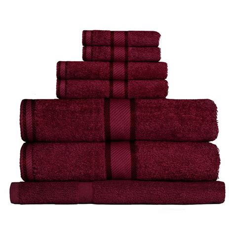 cotton burgundy towels pc bath towel set kingtex