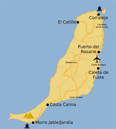 map  fuerteventura fuerteventuraguidecom