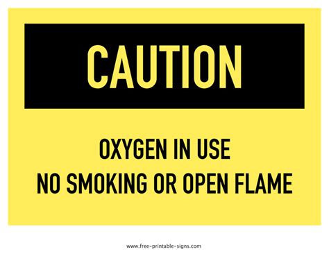 printable oxygen   sign  printable signs eduaspirantcom
