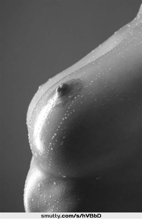 sexy beauty nipple boobs breasts tits blackandwhite waterdrops