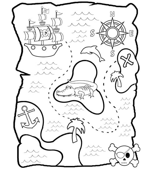 treasure map  printable coloring page  printable coloring