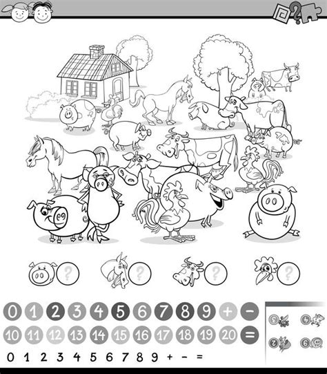 farm animals  playing  numbers