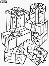 Christmas Coloring Pages Presents Visit Pile Present sketch template