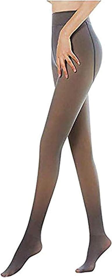 nihexo slimming legs fake translucent warm fleece pantyhose thick women