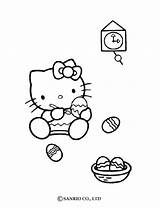 Coloring Kitty Hello Pages Easter Library Clipart sketch template