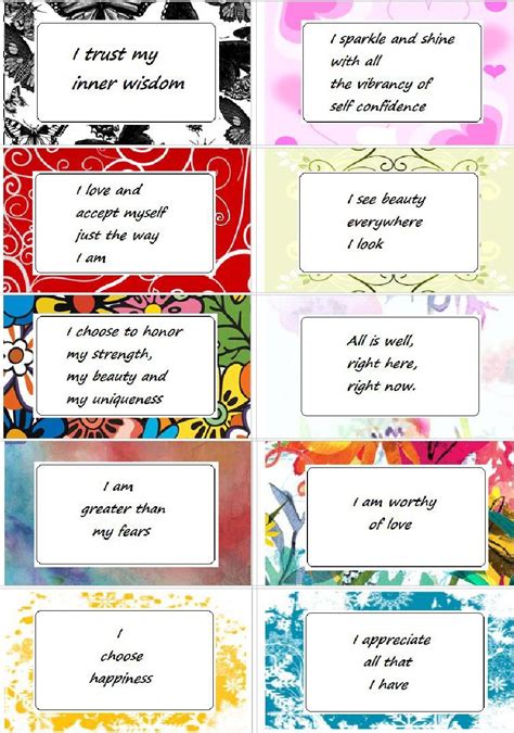 positive affirmations printable