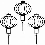 Lanterns Chinois Nouvel Lampion Getdrawings sketch template