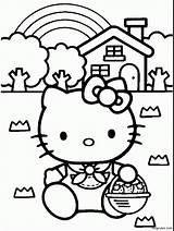 Kitty Easter Hello Coloring Pages sketch template