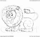 Lion Cute Outline Coloring Clipart Illustration Royalty Alex Rf Bannykh sketch template