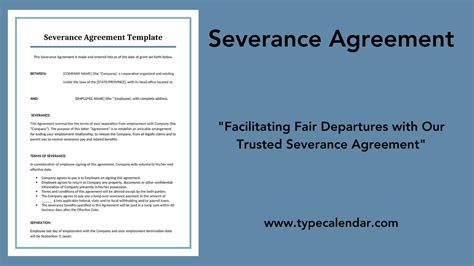 printable severance agreement templates word