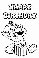 Coloring Birthday Happy Elmo Pages Print Aunt Sesame Street Present Kids Printables Receipt Drawing Printable Size Color Curious His Sheets sketch template