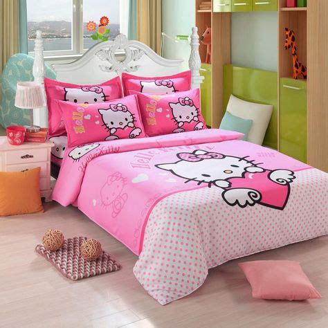 kitty bedding set children cotton bed sheets  kitty duvet