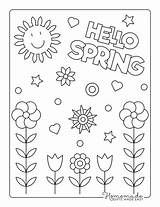 Coloring Hello Flowers sketch template