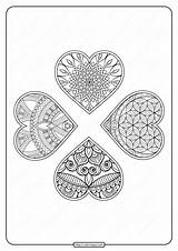 Mandala Hearts sketch template