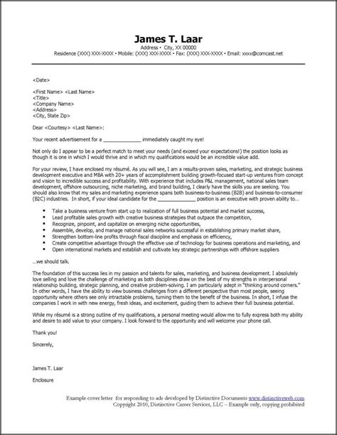 job applicationad response cover letters distinctive career services