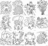 Fairy Coloring Pages House Houses Tree Template Adult Colouring Homes Gnomes sketch template