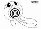 Poliwag Coloring Pokemon Pages Printable Kids Color sketch template