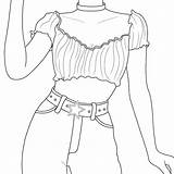 Desenhar Feminino Corpo Uma Croquis Simples sketch template