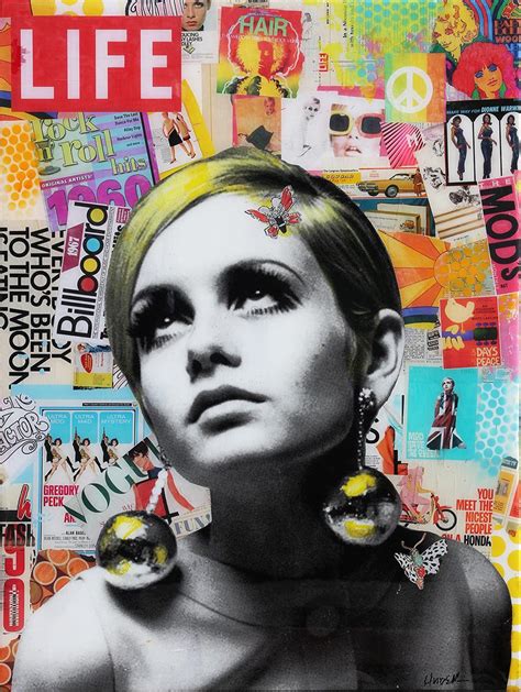 jim hudek “marilyn life magazine” colourful pop art mixed media art
