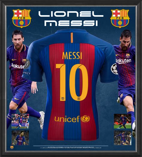Soccer Lionel Messi Signed And Framed Fc Barcelona