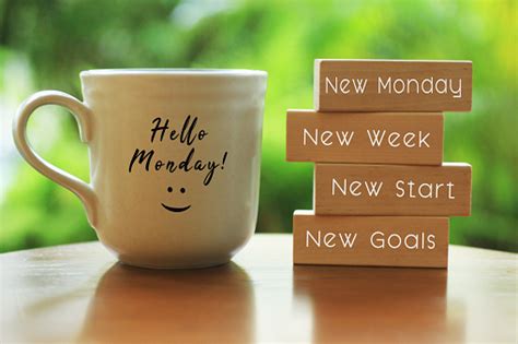 monday concept with morning coffee cup new monday new week new start