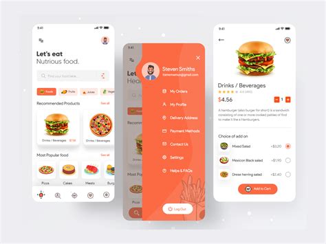 food delivery home  menu screen food app food delivery app design inspiration