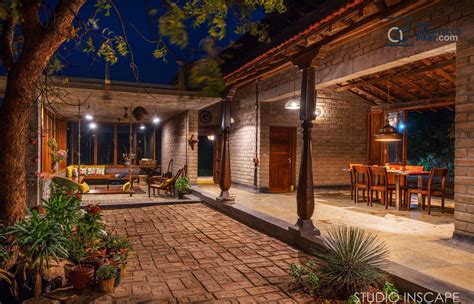 earthy farmhouse design weaved   traditional courtyard studio